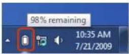 SAMSUNG ATIV NP900X4D-K01HK - Confirming the battery charge in the Taskbar - 1