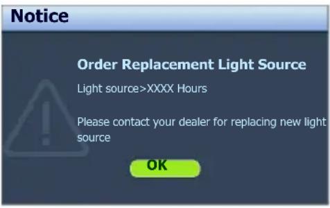 BENQ LW61ST+ - Timing of replacing the light source - 1
