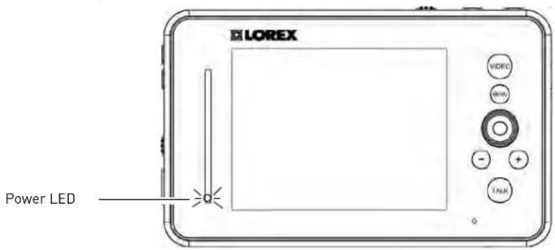 Lorex LW242B - Reading the power indicator LED - 1