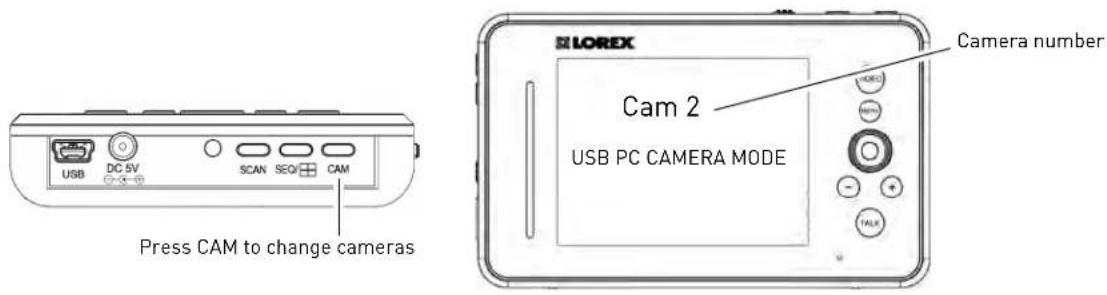 Lorex LW242B - To change the camera view: - 1