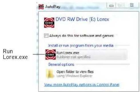 Lorex LW242B - To install the camera drivers: - 1
