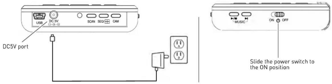 Lorex LW242B - Step 2 of 2: Powering on the video monitor - 1