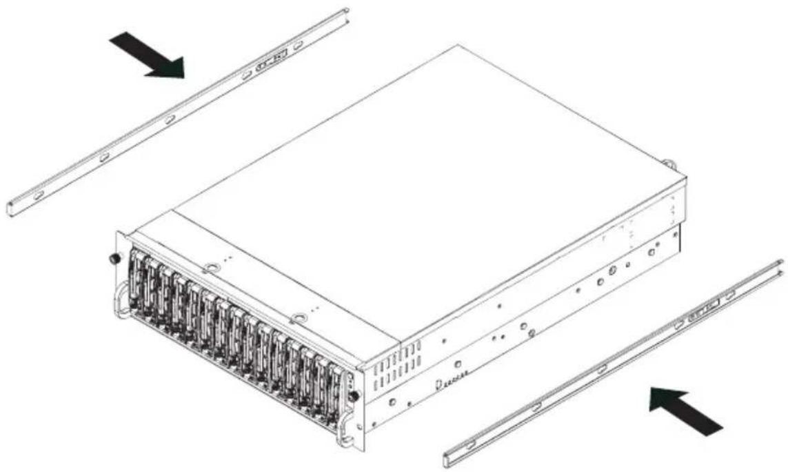 Supermicro SuperChassis 933E1-R760B - Identifying the Sections of the Rack Rails - 1