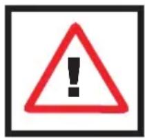 Warning sign with red triangle and exclamation mark, enclosed in black border