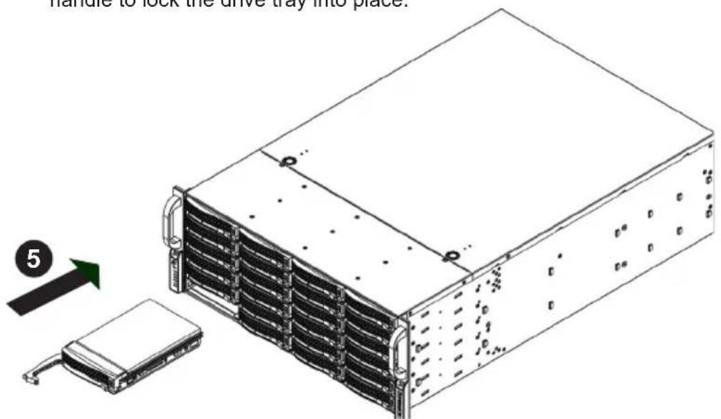 5 handles to lock the drive tray into place.