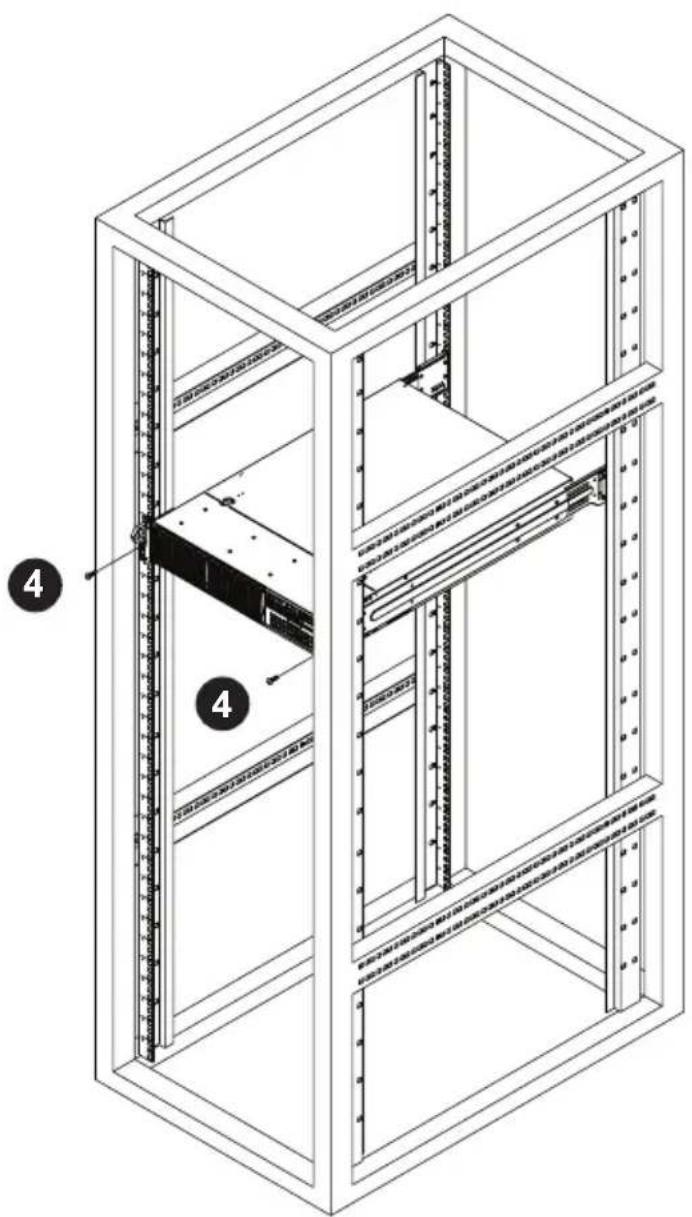 Technical diagram of a server rack cabinet with labeled components and structural details