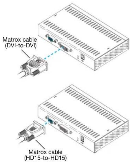 Matrox cable (DVI-to-DVI) Matrox cable (HD15-to-HD15)