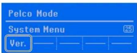 Pelco Mode System Menu 25 Ver.