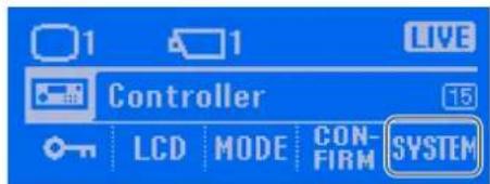 1 1 LIVE Controller 15 LCD MODE CON- FIRM SYSTEM