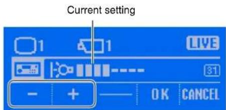 Current setting 1 1 LIVE 31 - + OK CANCEL