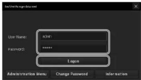 User Name: admin Password: ****** Login Administration Menu Change Password Information