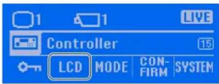 1 1 LIVE Controller 15 LCD MODE CON- FIRM SYSTEM
