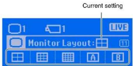 Current setting 1 1 LIVE Monitor Layout: 11
