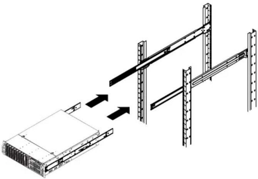 Supermicro 835TQ-R920B - Installing the Outer Rails to the Rack - 1
