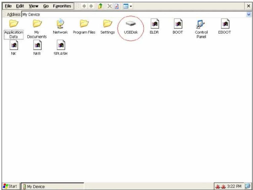 File Edit View Go Favorites Address My Device Application Data My Documents Network Program Files Settings USDBisk ELDR BOOT Control Panel EBOOT NK NK8 SPLASH Start My Device 3:22 PM