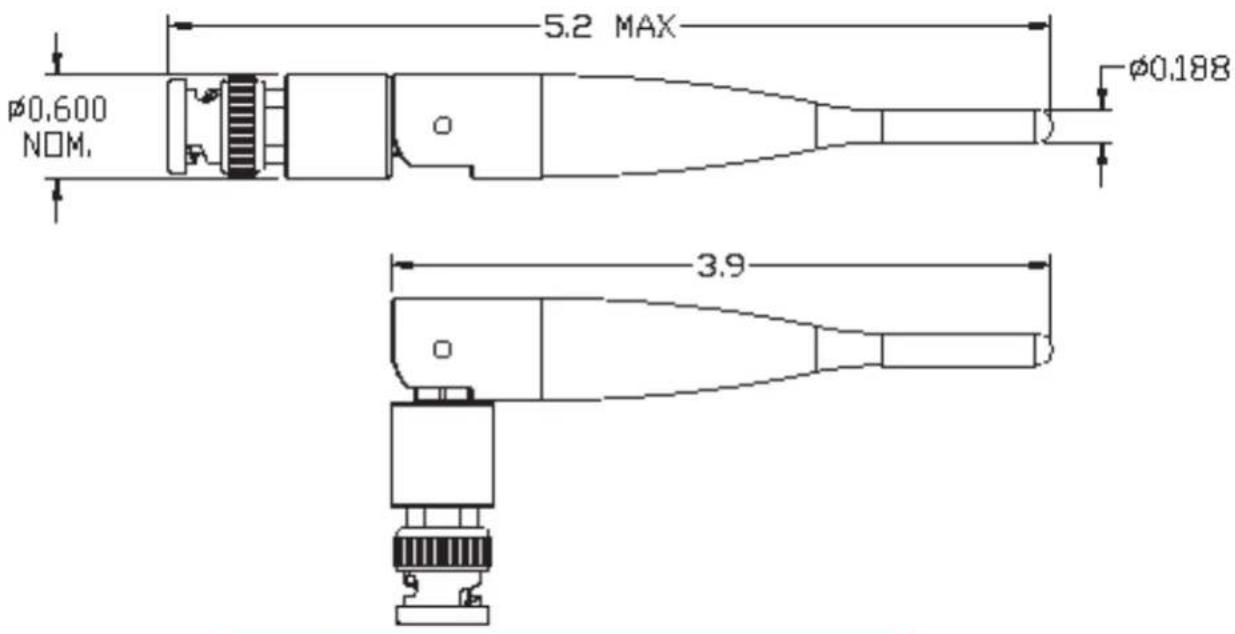 5.2 MAX Ø0.600 NOM. Ø0.188 3.9