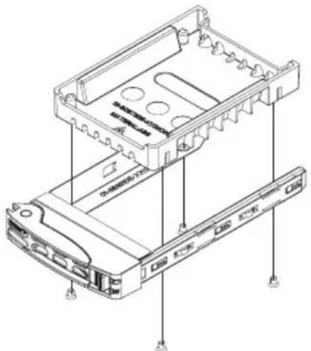 Technical diagram of an electronic device casing with labeled components and mounting points