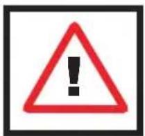 Warning sign with red triangle and exclamation mark, enclosed in black border