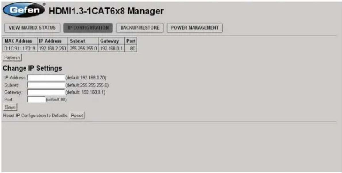 Gefen EXT-HDMI1.3-CAT6-8X - IP CONFIGURATION - 1
