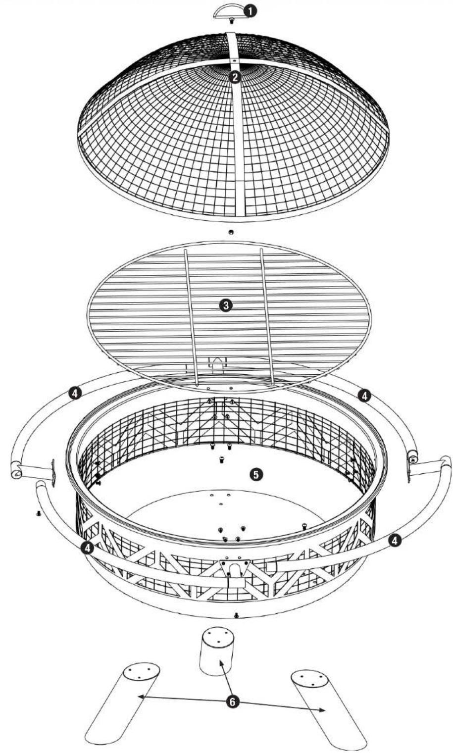 Technical diagram of a multi-tiered circular mechanical or scientific apparatus with numbered components and structural details.
