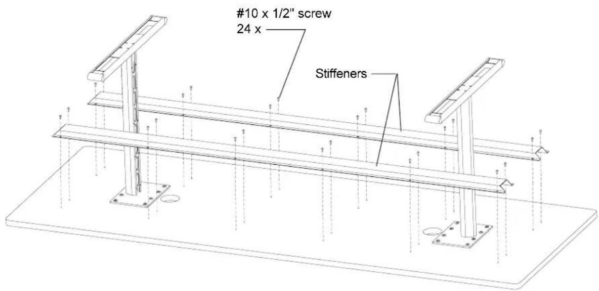 #10 x 1/2" screw 24 x Stiffeners