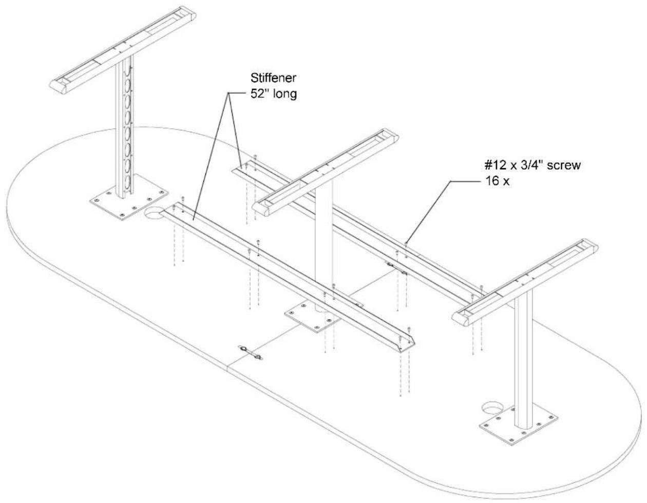 Stiffener 52" long #12 x 3/4" screw 16 x