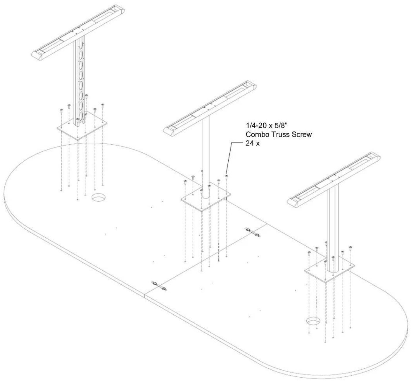 1/4-20 x 5/8" Combo Truss Screw 24 x