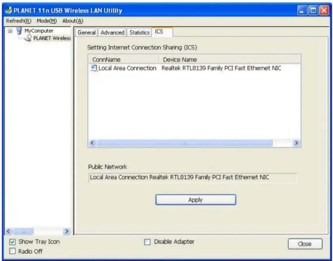 Planet WNL-U554M - Internet Connection Sharing (ICS) - 1