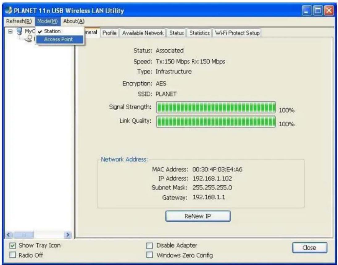 Planet WNL-U554M - Switch between Access Point Mode and Station Mode - 2