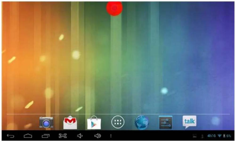 Screenshot of a mobile phone desktop with app icons including camera, email, shopping bag, globe, chat, and 'talk' button