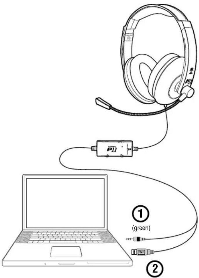 TURTLE BEACH ZBX0HW68221 - Connecting the P11 to a PC or Mac® - 1