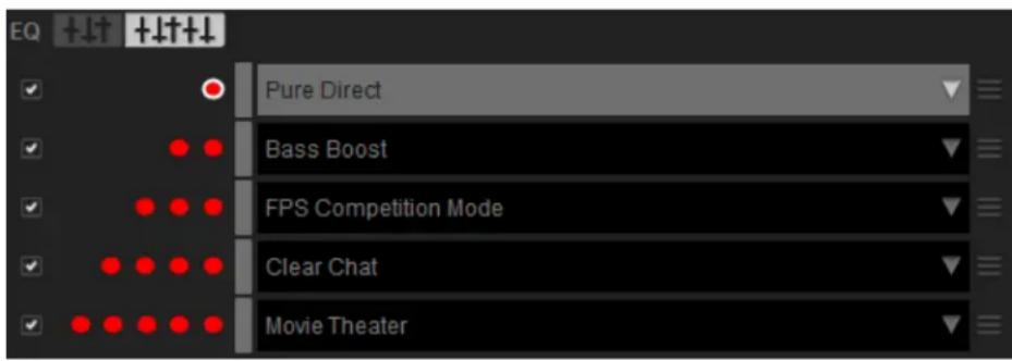 EQ Pure Direct Bass Boost FPS Competition Mode Clear Chat Movie Theater