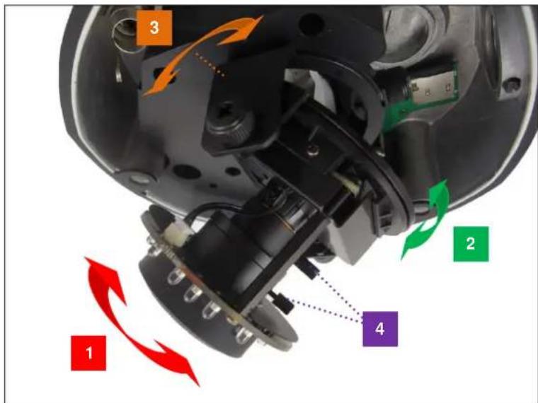 Technical diagram of a mechanical device with numbered components and directional arrows indicating motion or flow.