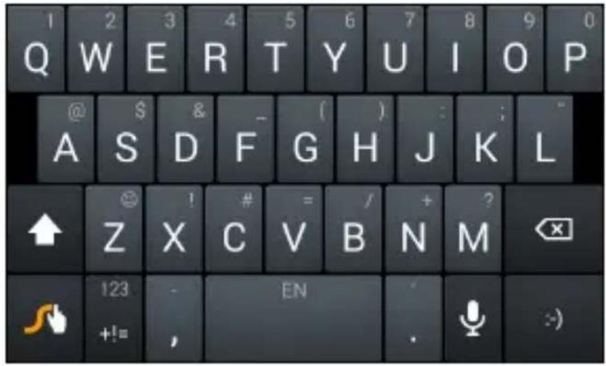 1 2 3 4 5 6 7 8 9 0 Q W E R T Y U I O P @ $ & - ( ) : ; A S D F G H J K L ↑ Z X C V B N M 123 - EN +!= ,