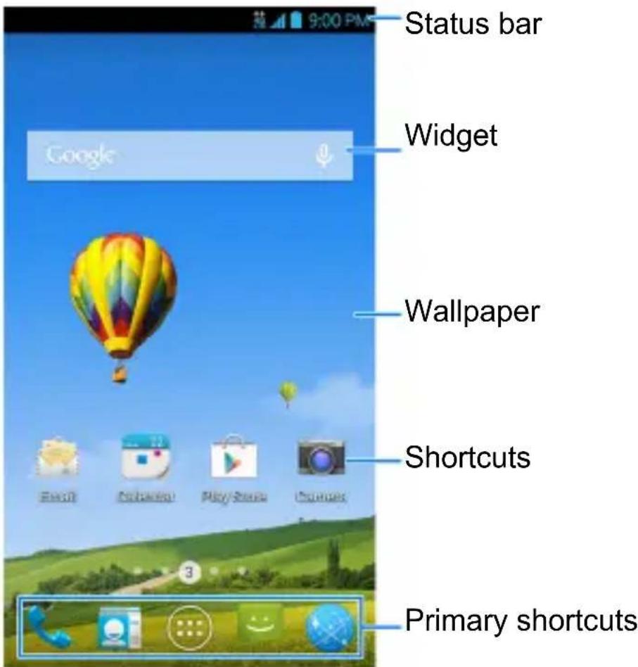 9:00 PM Status bar Widget Wallpaper Shortcuts Primary shortcuts