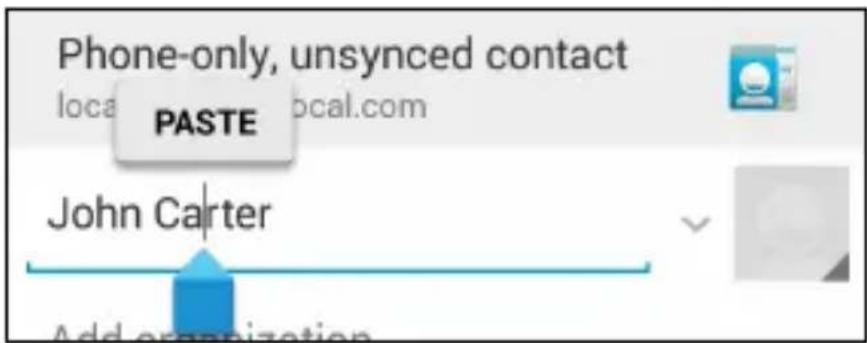 Phone-only, unsynced contact local PASTE John Carter Add organization