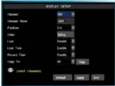SWANN SWDVK-825508C - The Camera (Display Setup) Menu - 1