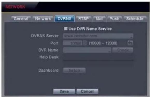REVO R84D2FB4F-1T - DVRNS Settings (NETWORK → DVRNS Tab) - 1