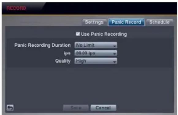 REVO R84D2FB4F-1T - Panic Record Settings (RECORD → Panic Record Tab) - 1