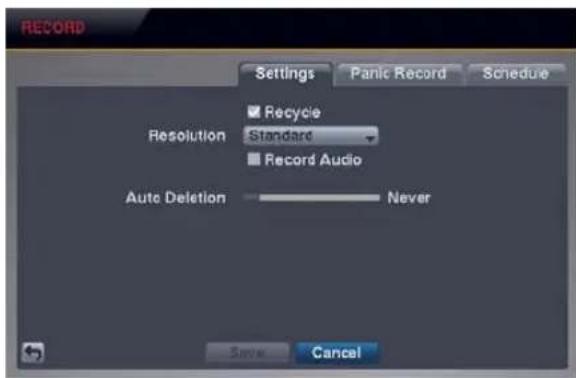 REVO R84D2FB4F-1T - Record Settings (RECORD → Settings Tab) - 1