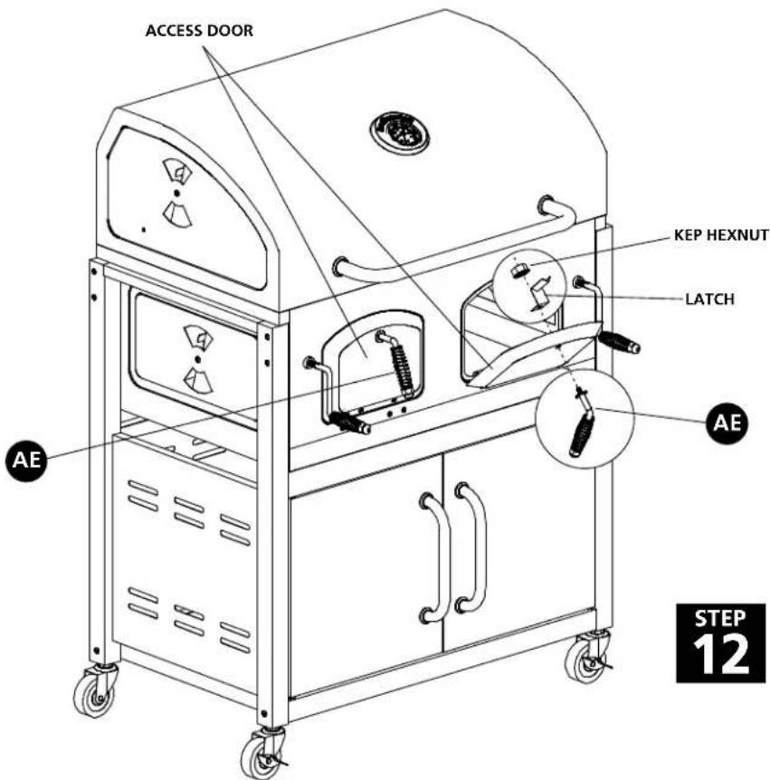 LANDMANN Bravo Premium 591320 - STEP 12: ASSEMBLE THE ACCESS DOOR HANDLES - 2