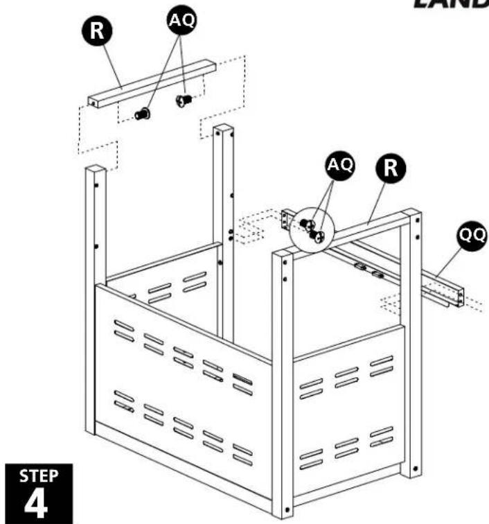 LANDMANN Bravo Premium 591320 - STEP 5: ASSEMBLE THE CASTERS - 2