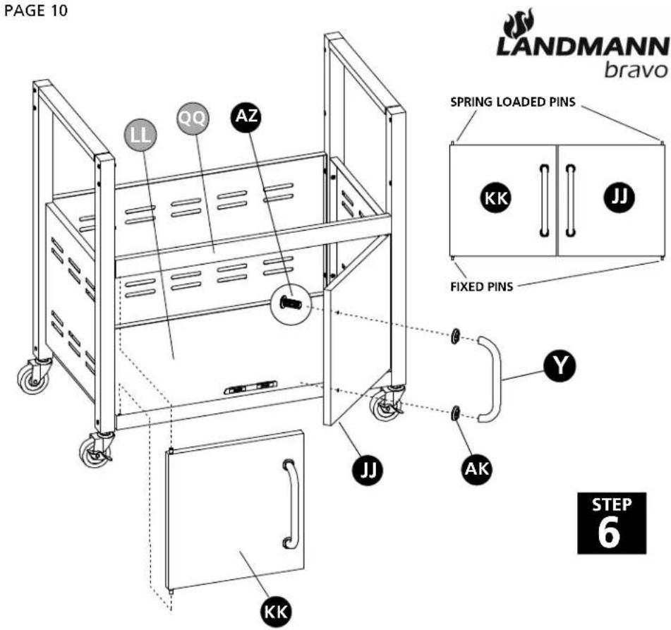 LANDMANN Bravo Premium 591320 - STEP 7: ASSEMBLE LID AND COOKING CHAMBER TO THE LEGS - 1