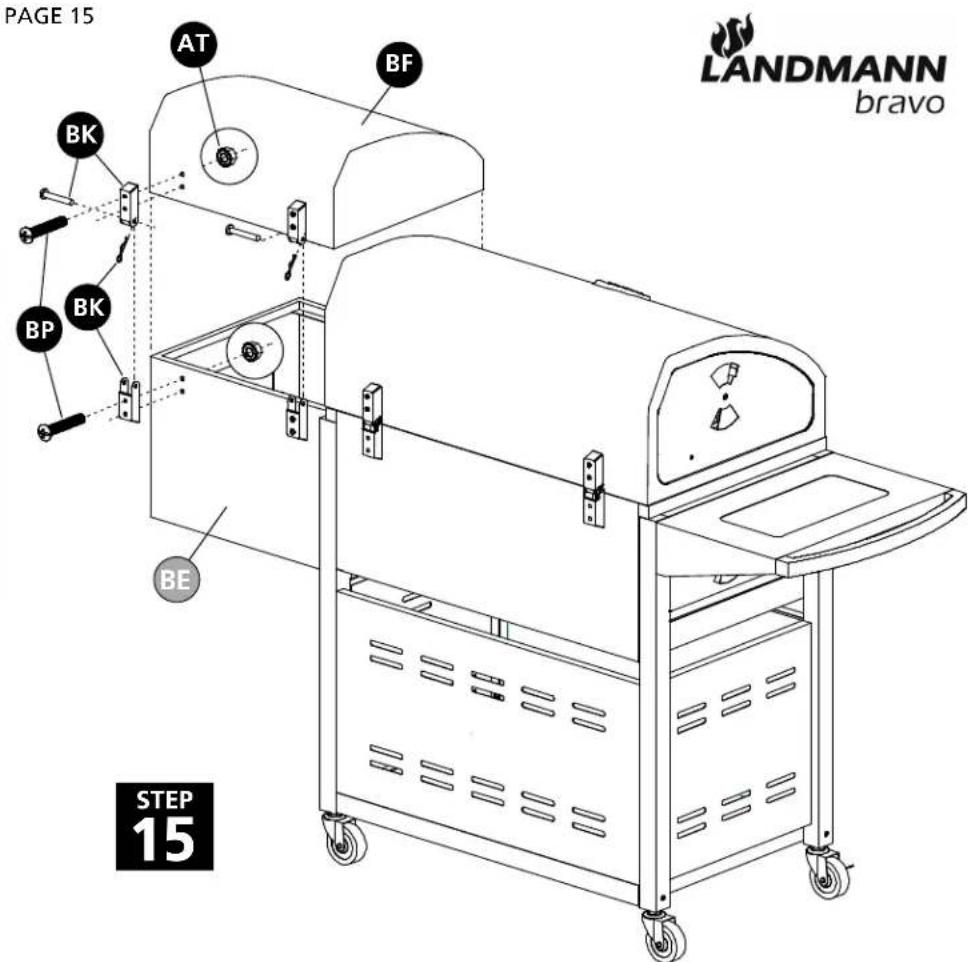 LANDMANN Bravo Premium 591320 - STEP 16: ASSEMBLE THE OFFSET SMOKER FIREBOX DOOR AND HANDLE - 1