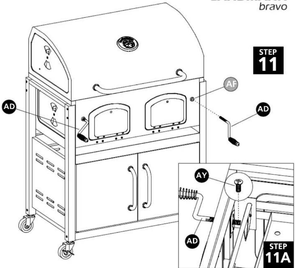 LANDMANN Bravo Premium 591320 - STEP 12: ASSEMBLE THE ACCESS DOOR HANDLES - 1
