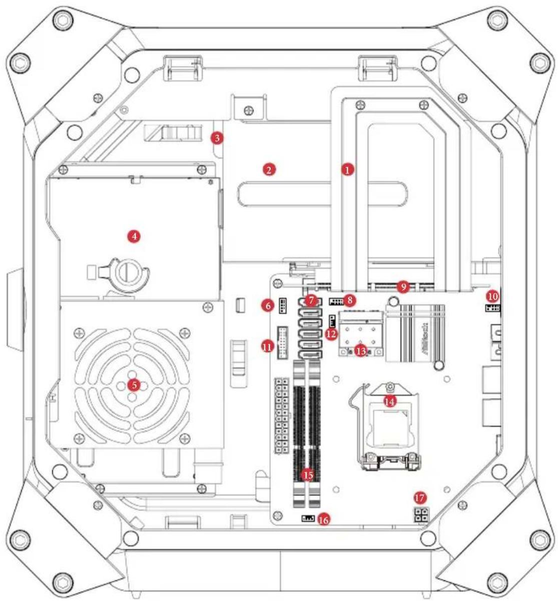ASROCK PBASR-M8-D45 - 内側の図 - 1