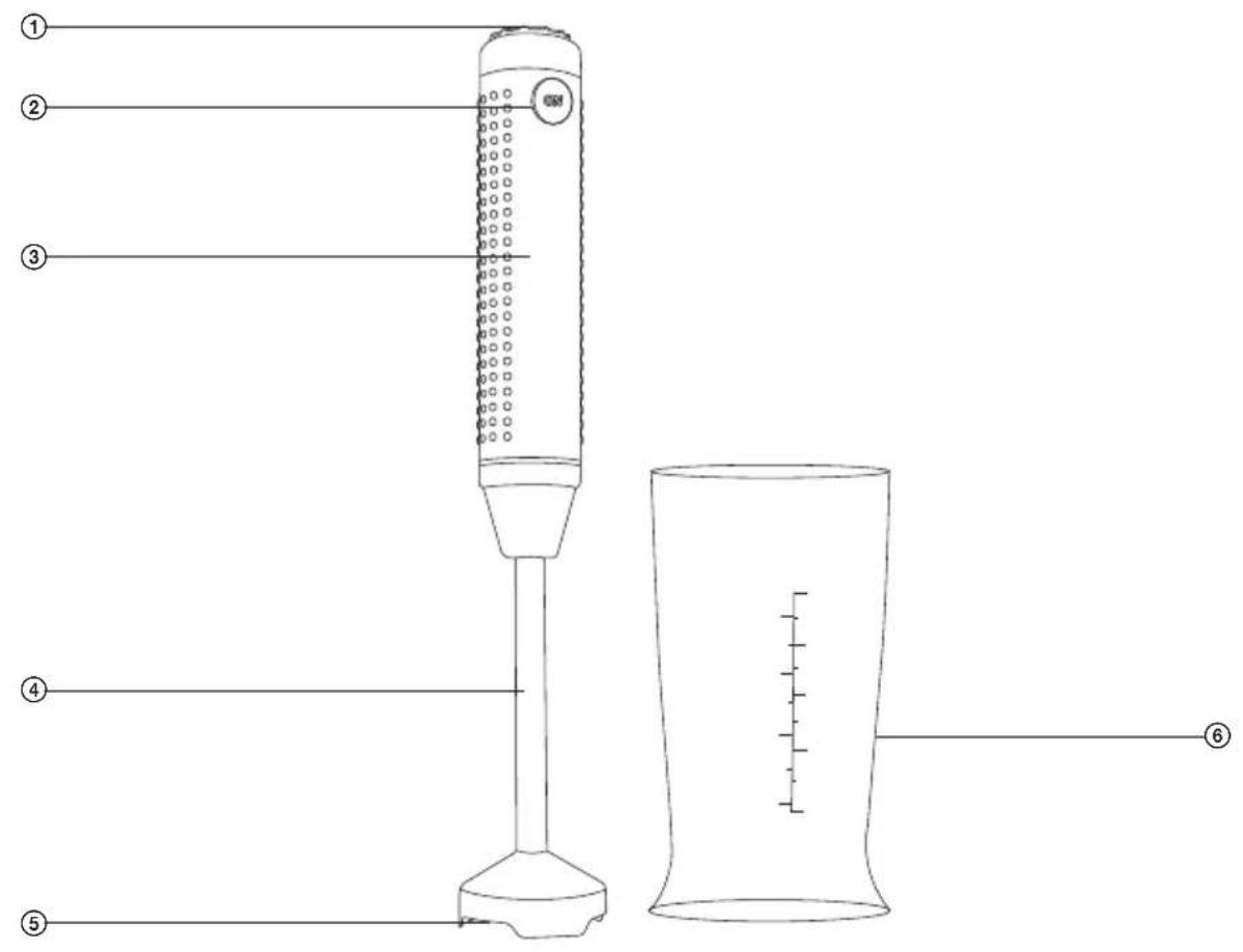 Labeled diagram of a laboratory apparatus with numbered parts for identification