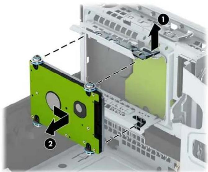 HP ProDesk P1G57EA - Removing a 2.5-inch hard drive - 2