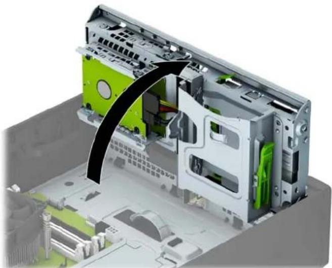 HP ProDesk P1G57EA - Rotating the drive cage - 1