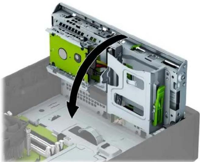 HP ProDesk P1G57EA - Rotating the drive cage - 2